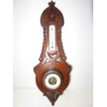 Oak banjo barometer