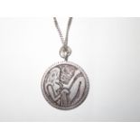 Gents silver erotic necklace