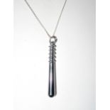 Silver necklace with Policeman's truncheon pendant