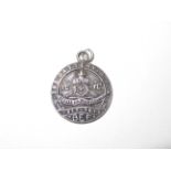 Silver military artillery medallion