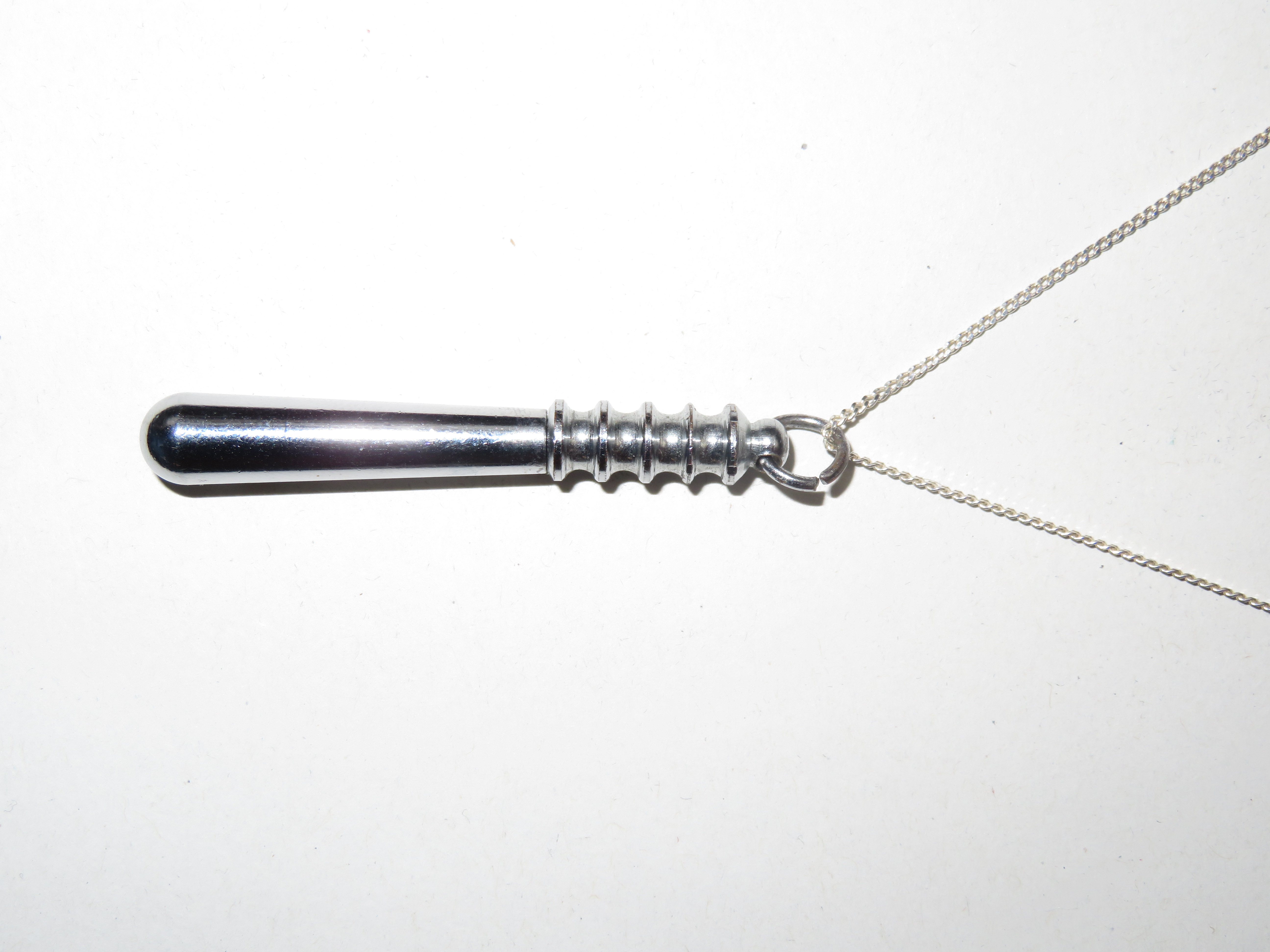 Silver necklace with Policeman's truncheon pendant