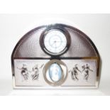 Wedgwood mantle clock white metal boxed with paper