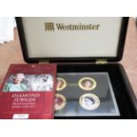 Diamond jubilee photographic four coin set cased w
