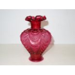 Cranberry glass vase Height 19 cm