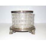 Early 20th century cut crystal biscuit barrel of h