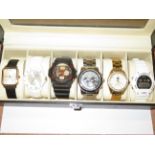 Dealers watch case containing 6 wristwatches