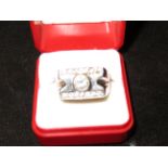 Gents silver solitaire ring