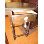 Barley twist side table with draw