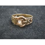 9ct Gold ring in the form of a belt buckle Weight
