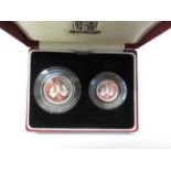 1990 Silver proof five pence two-coin set