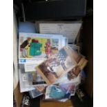 Box of postcards & others