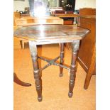 Victorian octagonal side table with cross stretche