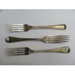 Part set of 3 George IV silver forks London 1804 W