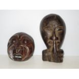 2 Wooden face masks