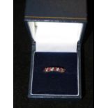 9ct Gold ring set with ruby & diamonds