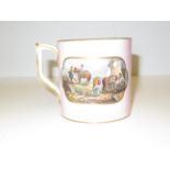 Victorian prattware pint mug