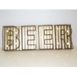 Metal light up beer sign