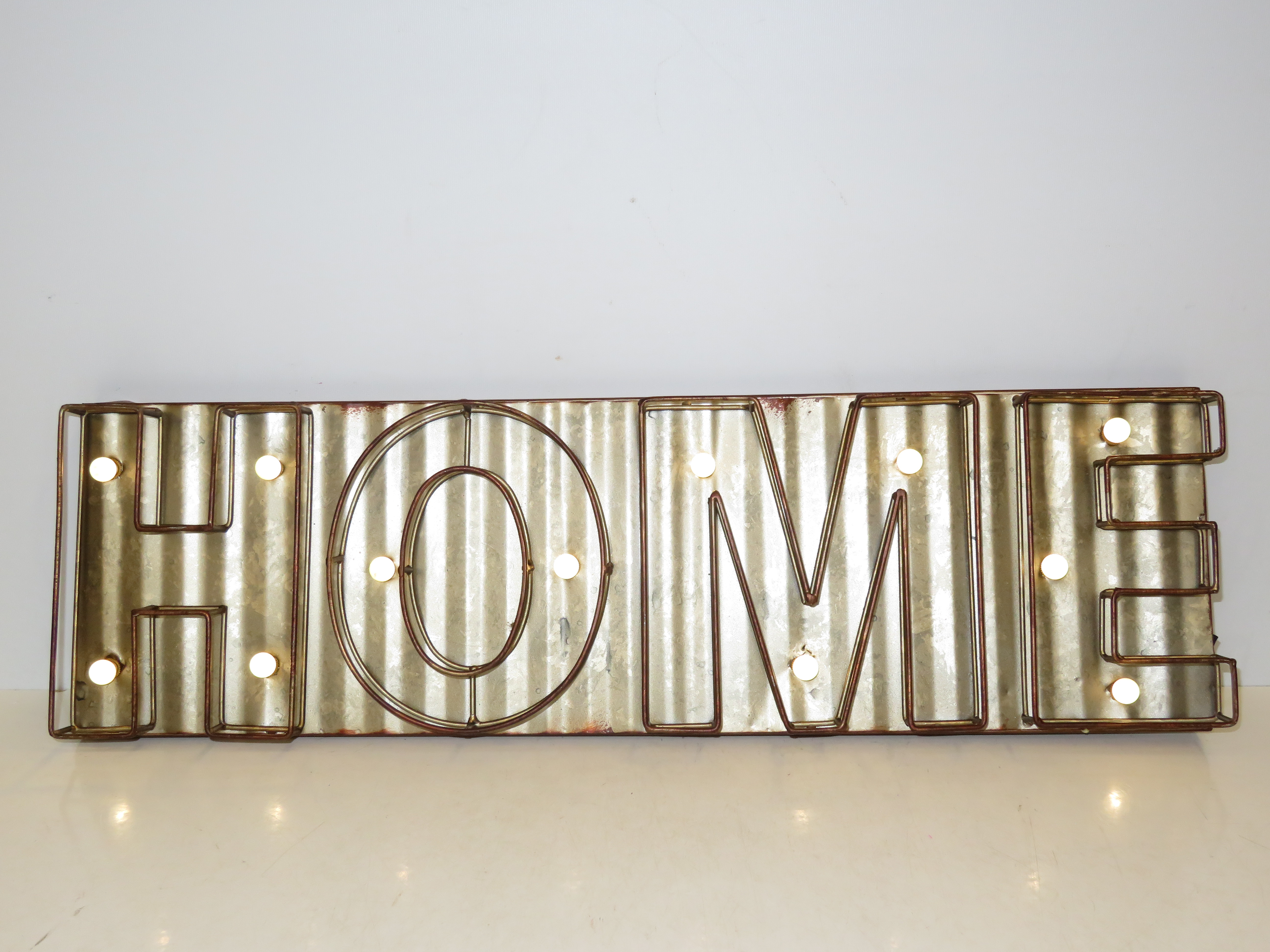 Metal light up home sign