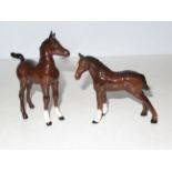 2x Royal Doulton miniature horses