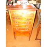 Early 20th century 5 draw music cabinet