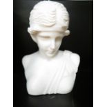 Large & very heavy marble bust of a lady approx 20