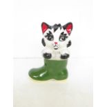 Lorna Bailey cat in boot Height 14 cm