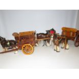 3 Horse & carriages, 2 with trade labels