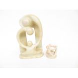 Circle of love hardstone figure together with a sm