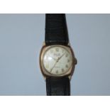 Vintage Avia gents wristwatch with 9ct gold case,