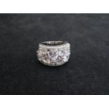 Silver dress ring set with cz