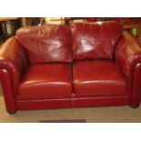 2x Seater leather chesterfield