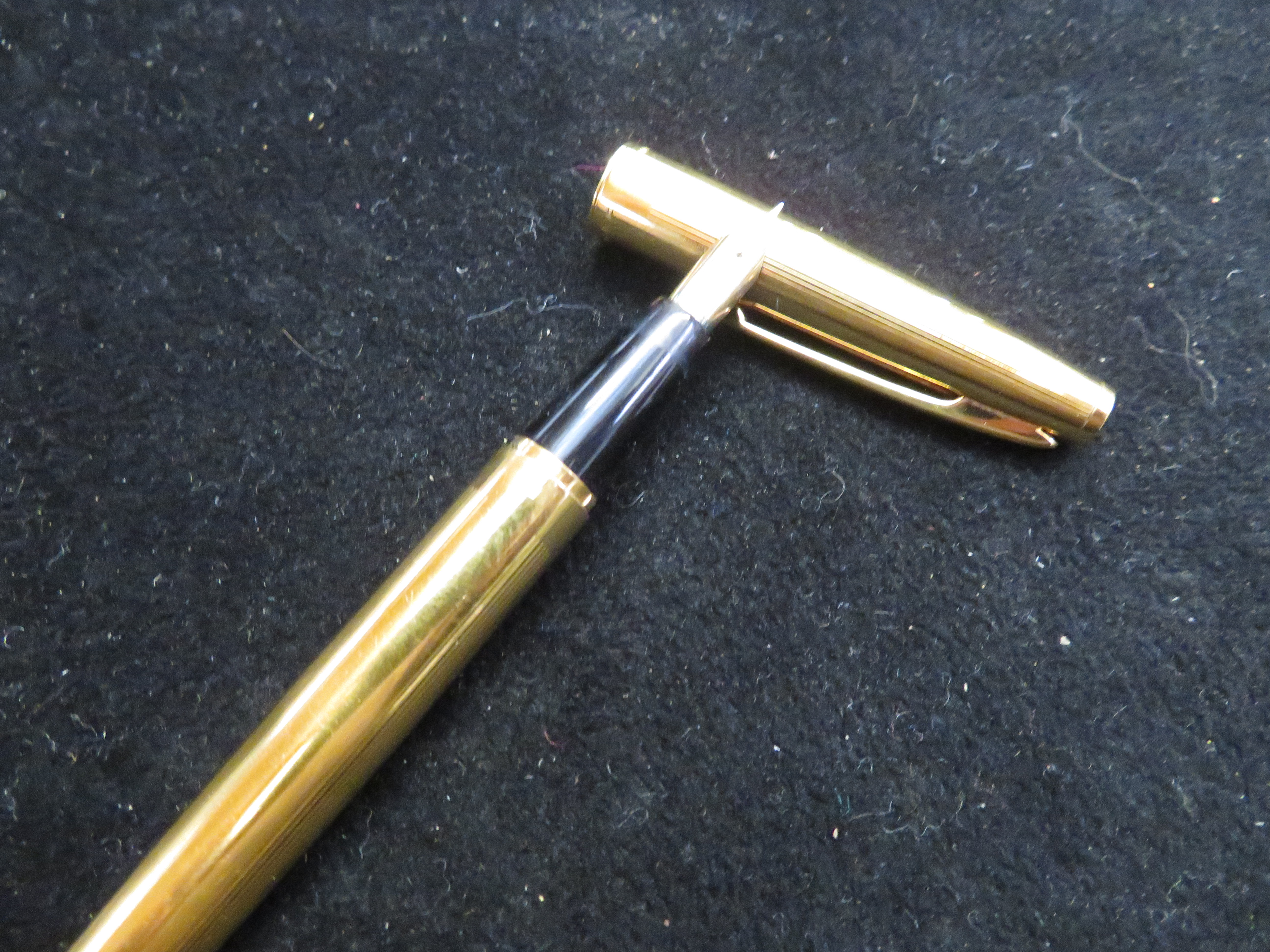 Gold plated Waterman fountain pen with 18ct gold n