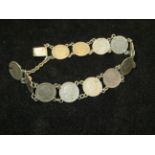 Silver American coins bracelet