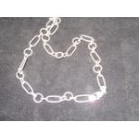 Silver necklace oblong & round links