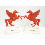 Pair of cast iron Mobil gas pegasus models Height