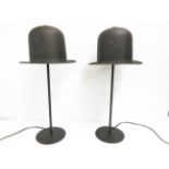 Pair of metal modern bowling hats