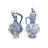 2x Early German salt glazed stoneware jugs Tallest