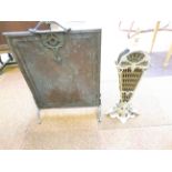 2 Victorian fire guards, 1 copper & 1 brass