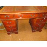 Twin pedestal writing desk