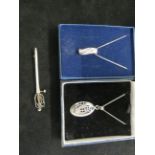 Charles Horner silver pin brooch in the form of a