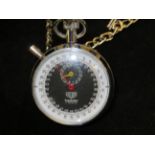 Heuer trackstar stopwatch with chain, original lab