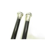 2x Silver mounted walking canes