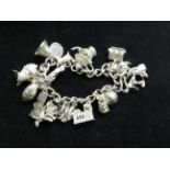 Silver charm bracelet Weight 106g