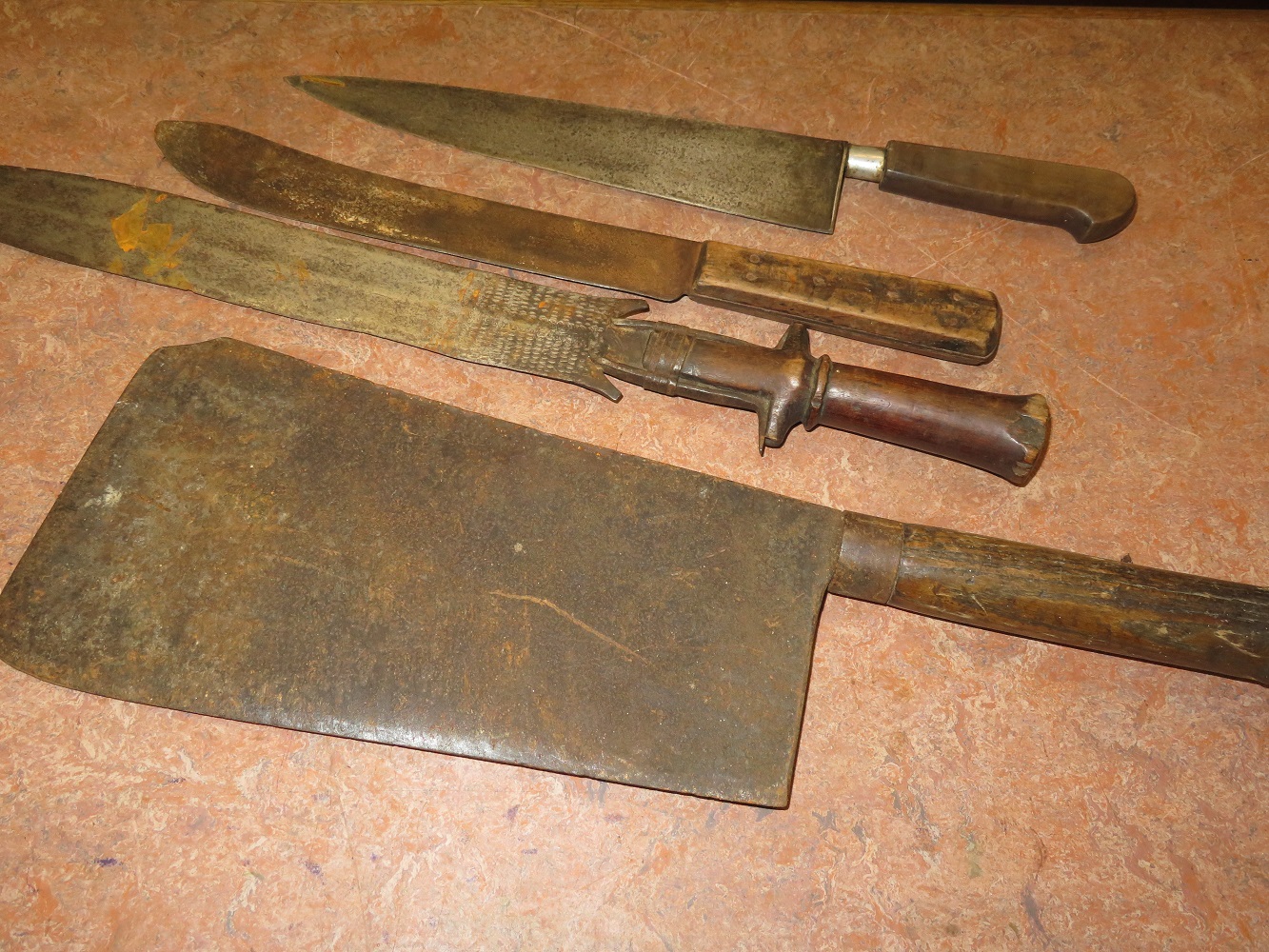 Large cleaver & 3 others