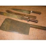 Large cleaver & 3 others