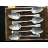 Set of 6 silver Georgian grapefruit spoons London 1809