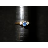 18ct Gold diamond & sapphire ring Size O