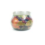 Moorcroft pomegranate small bowl with metal rim 6