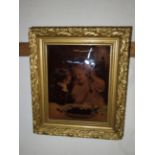 Victorian crystoleum framed