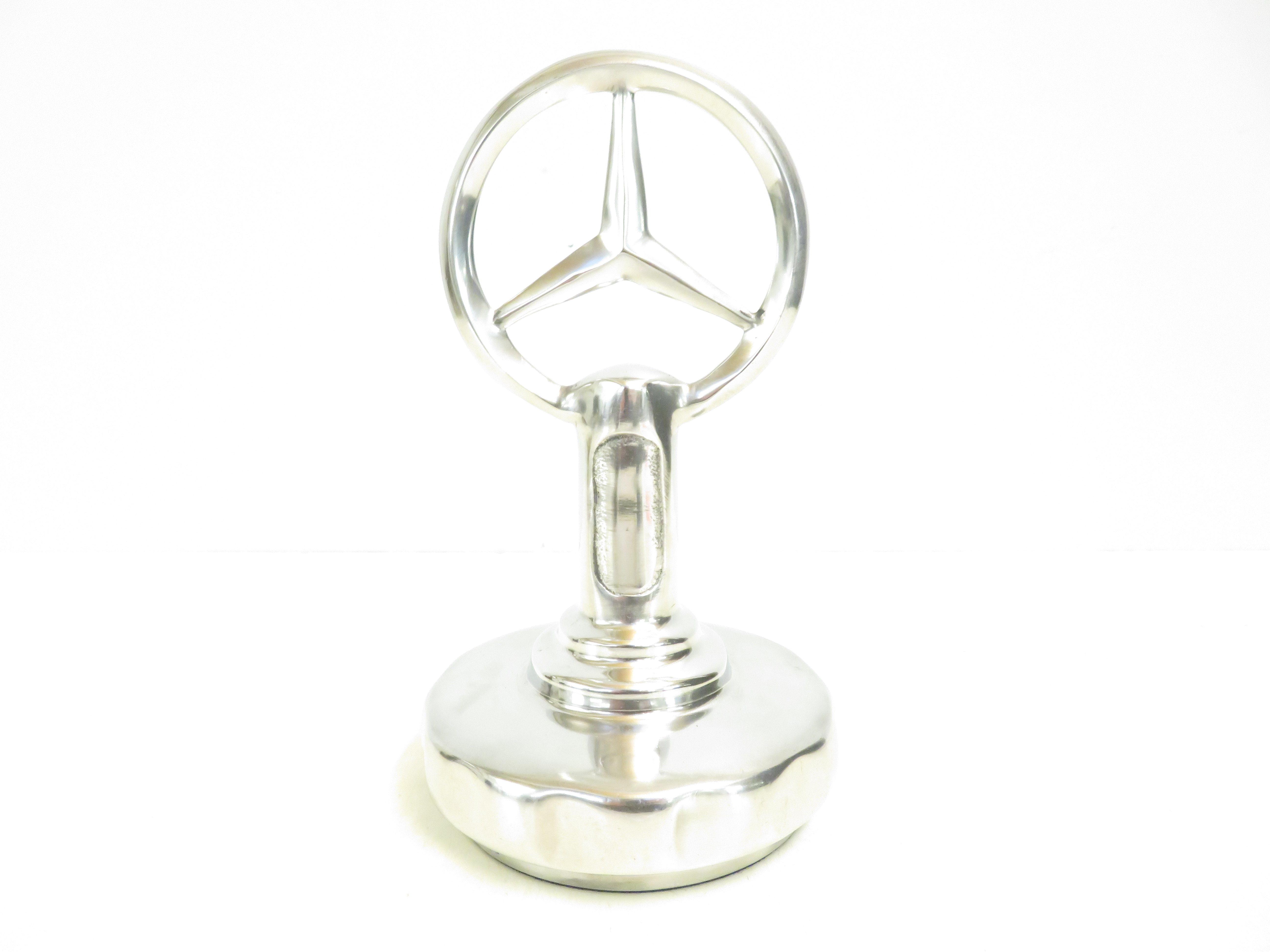 Chrome Mercedes emblem on base Height 24 cm